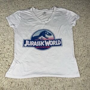 Jurassic Park Branded Women's White T-shirt Size Large‎